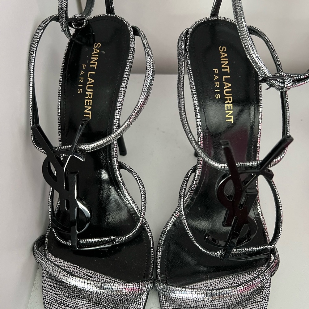 Saint Laurent Cassandra Sandals - Silver